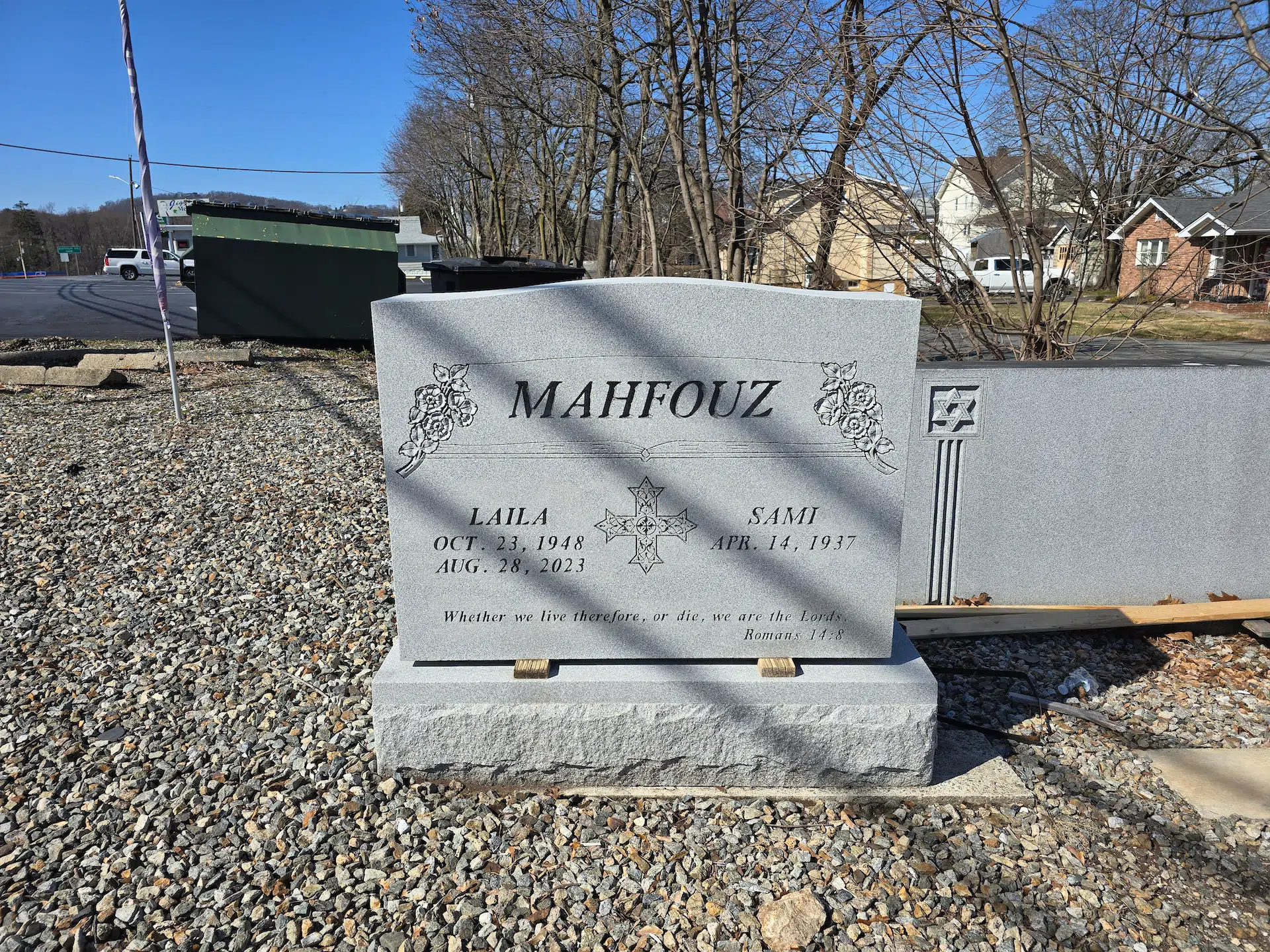 Granite Headstone for Grave hand-carved by Tombstone Shop in NJ — image 1